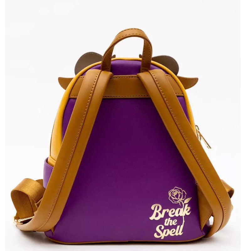 Bolsa Mini Mochila Loungefly A Bela e a Fera Série Princesas Cogsworth ?Lumiere Chip? Cosplay