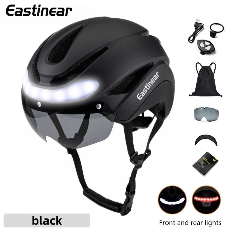 Eastinear Road Bicycle Helmet Rear Led Lights With Turn Signals With Magnetic Googles & Sun Road Bicycle Helmets For Men Women