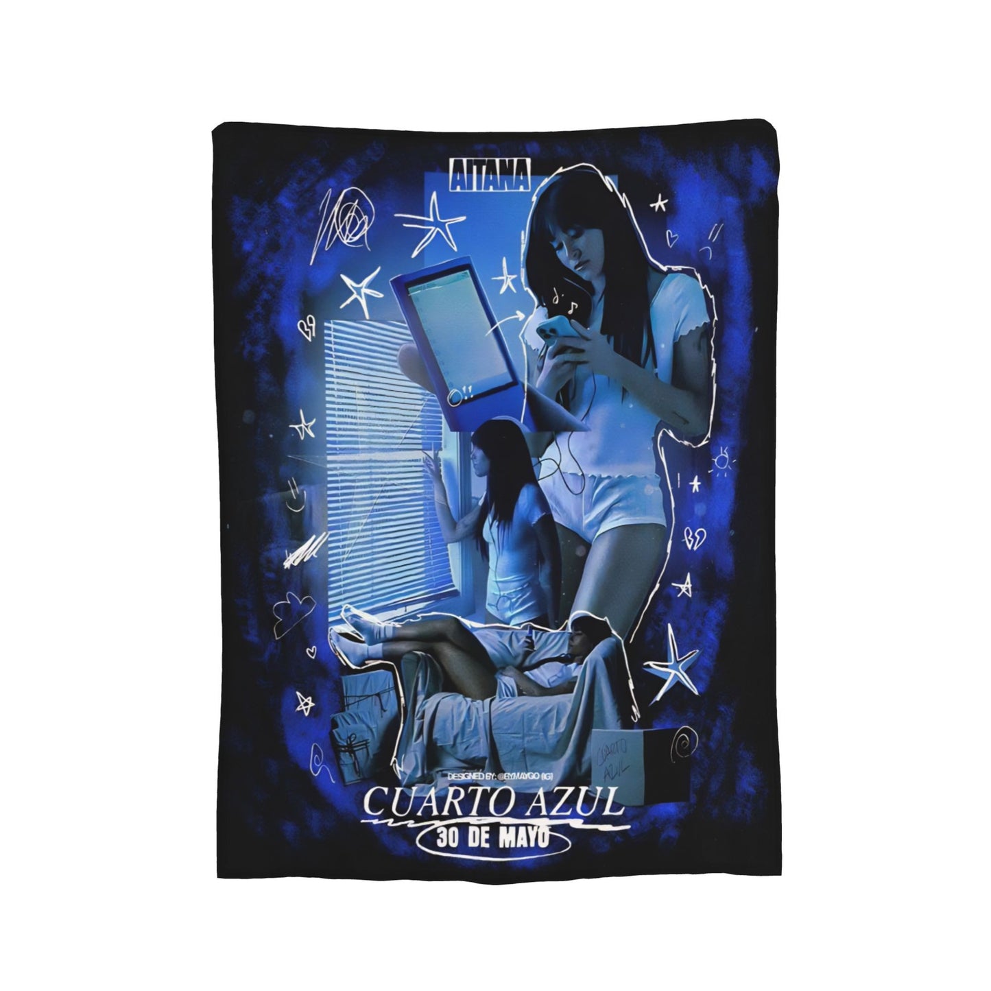 Aitanaed Singer Alpha Album Cobertores Ultra-Macios de Lã Coral de Pelúcia, Presente Relaxante, Mantas, Colchas