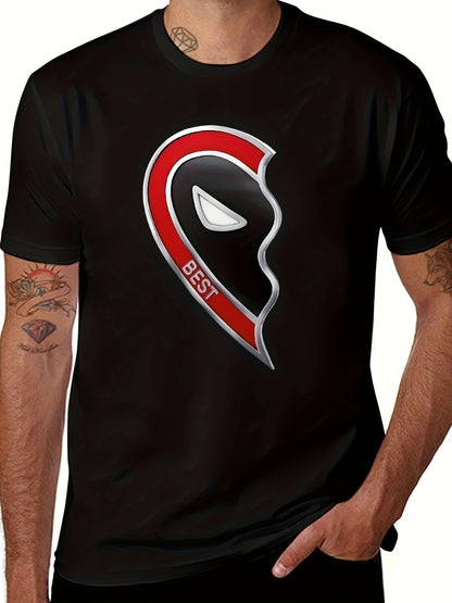 Short Sleeve Tops Marvel Studios Deadpool Wolverine Best Friends Heart Charm T-Shirt Marvel Authorized Hale Spring Summer