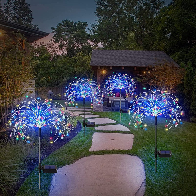 1/2/4Pcs Solar LED Firework Fairy Light Outdoor Garden Decoration Lawn Pathway Light For Patio Yard Party Christmas Wedding