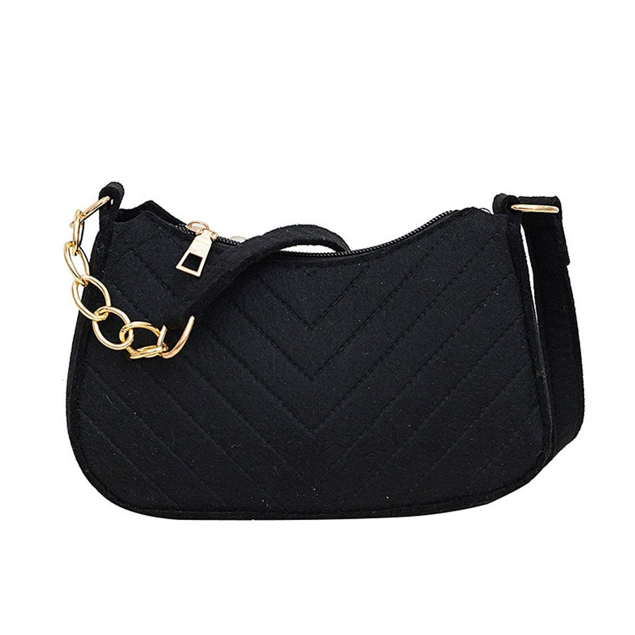 Trend Mini Shoulder Bags For Women Fashion Felt Women's Bag Design Advanced Underarm Handbags Beautiful Purses Crescent SaddleBa