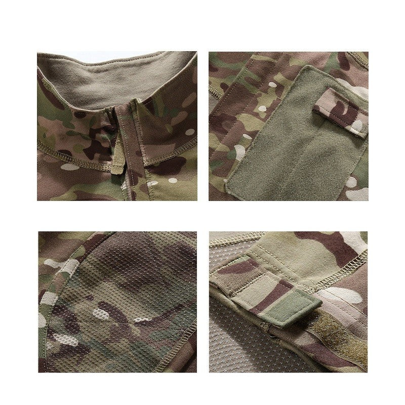 Men Outdoor New Tactical Camo Frog Shirts Wear Resistant Scratchproof Breathable T-shirt Climbing Combat Hunting Men Shirt