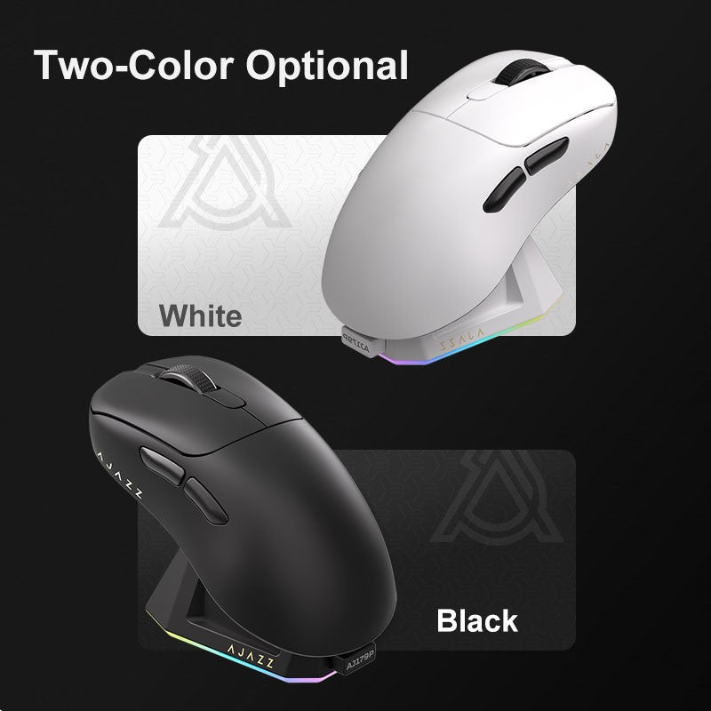 Mouse Gamer sem fio e com fio leve AJAZZ AJ179 PRO PAW3395 com base de carregamento magnética, ergonômico, com macro, para PC e notebook