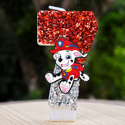 Paw Patrol Candle 0-9 Number Candle Paw Patrol Cartoon Character Party Cake Plug-in Birthday Cake Decoration Baby Shower Gift