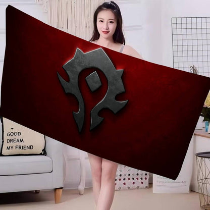 World Game Of W-Warcraft Microfiber Printed Beach Towel Mountain Climbing Yoga Beach Swimming Running Absorbent Soft Towel