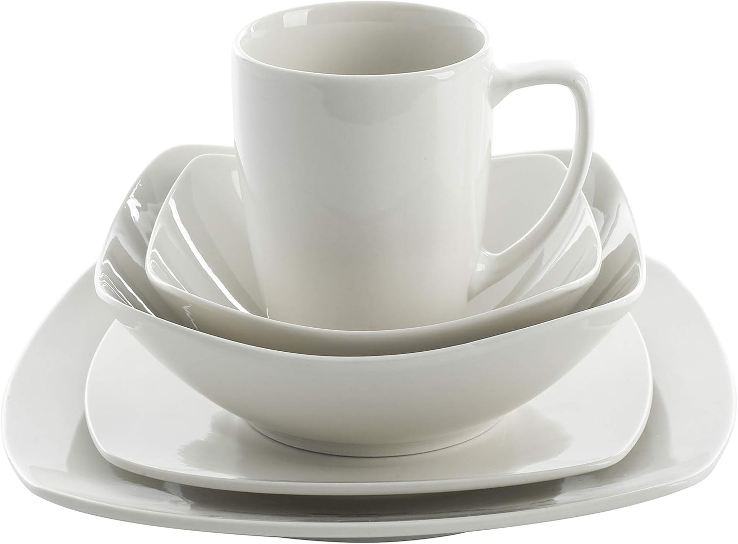 Zen Buffetware 39 Piece Dinnerware Set , White