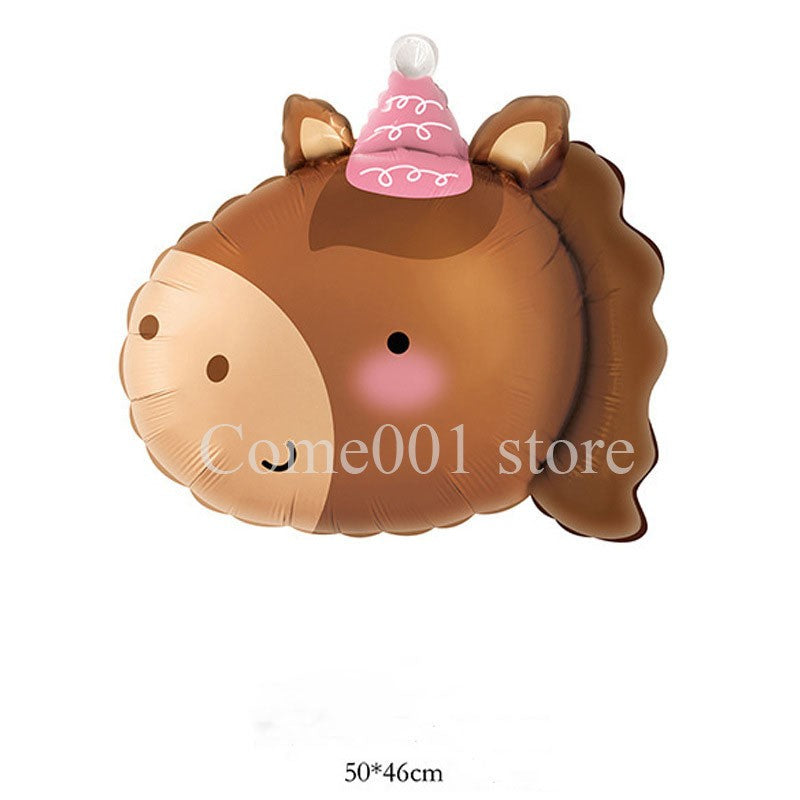 Cute Cartoon Alpaca Whale Animal Aluminum Film Ballons for Children's Birthday Party Decoration Balloons Baby Shower Photo Props