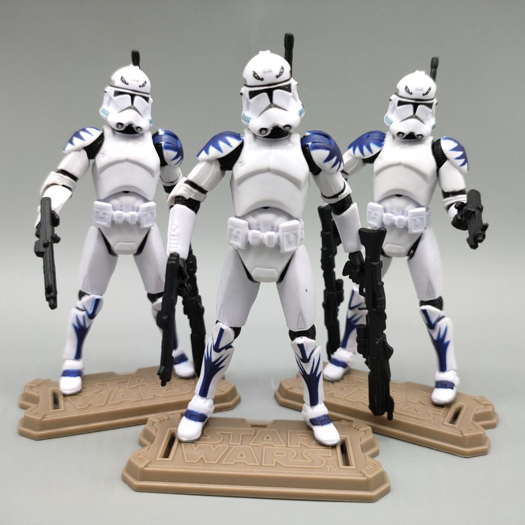 Lote de 3 Bonecos Soltos Star Wars Elite Force 501st 442nd Shadow Utapau Gree Shock Battalion Trooper 3.75" Coleção