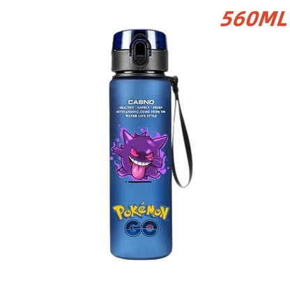 Copo de água Pokémon de 560ML, anime portátil, infantil, fofo Pikachu Gengar, garrafa de água de plástico para esportes ao ar livre, grande capacidade, presentes