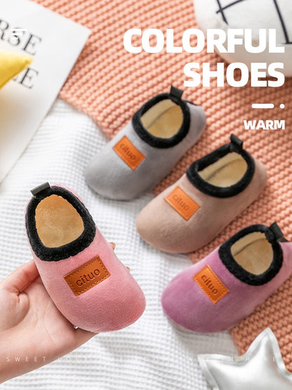Winter Warm Baby Slippers Toddler Plush Floor Sock Shoes Boys Girl Children Soft Anti-slip Walking Shoes Indoor Home Kids Shoes