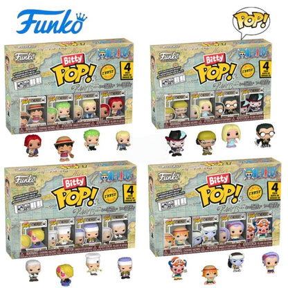 Funko Bitty Pop One Piece Luffy Blind Box Zoro Sanji 4 Pack Series Mini Action Figure Collectible Limited Edition Model Toy Gift