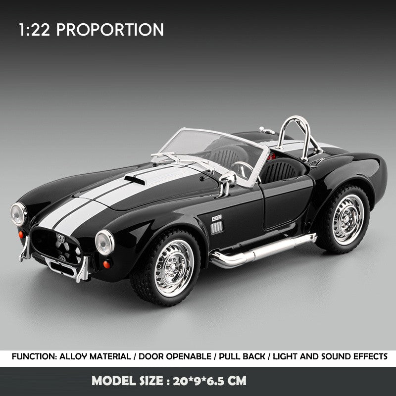 Simulação 1:22 Clássico Shelby AC Cobra Carro de Liga Leve com Luzes e Sons Colecionável Miniatura de Metal Diecast Voiture