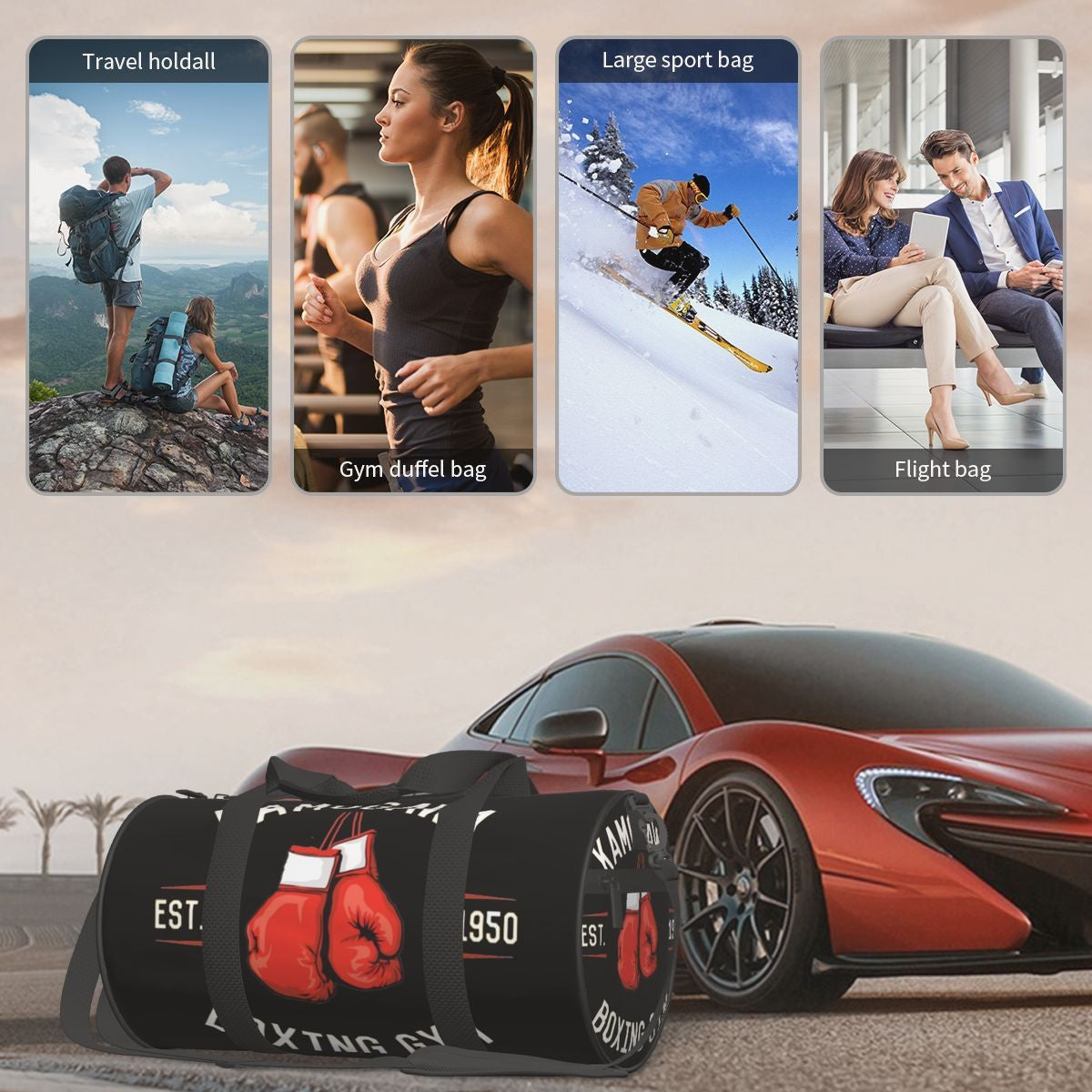 Kamogawa Boxing Gym Duffle Gym Bag for Boxing Hajime no Ippo KBG Gym Bag Waterproof Sports Overnight Travel Bags Backpack