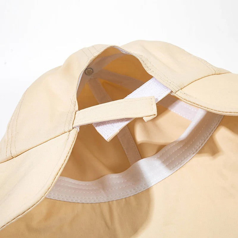 Women Summer Sun Hat Soft Cotton Solid Color Bucket Hats For Girl Lady Outdoor Beach Adjustable Sunshade Fisherman Cap