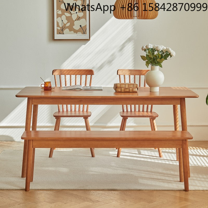 Pure solid wood home Nordic style simple dining table