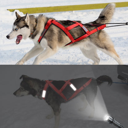Coleira Peitoral Impermeável para Cães de Trenó, Coleira Peitoral Refletiva para Skijoring, Colete de Puxar Peso para Cães Grandes para Treinamento de Animais de Estimação