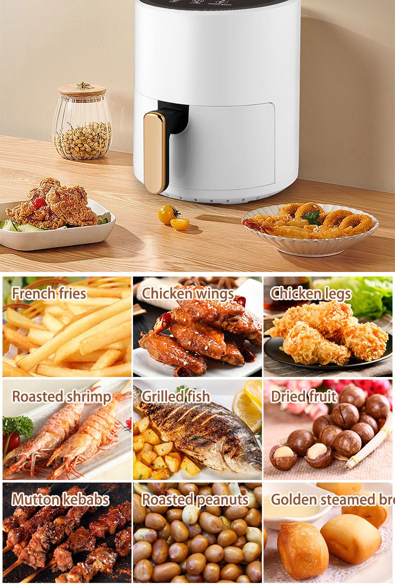 6L Large Air Fryer,Multifunction Digital Air Fryer Without Oil Electric Oven, Dehydrator, Air Fryer with LED Touch Panel
