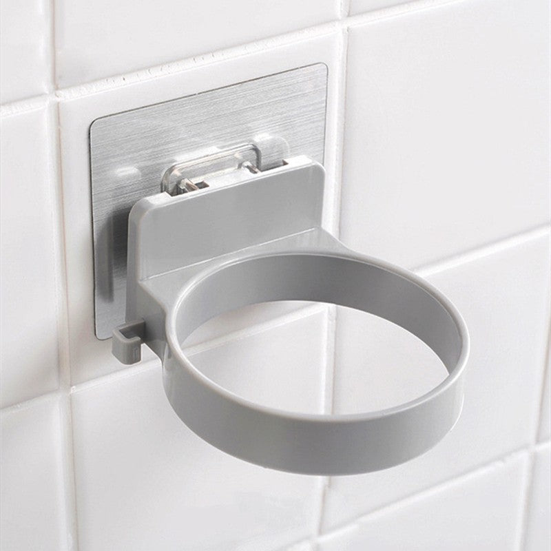 Suporte de Secador de Cabelo Organizador Soprador Adesivo Montado na Parede Sem Pregos Sem Furos Aço Inoxidável Espiral Suporte Armazenamento Para Banheiro