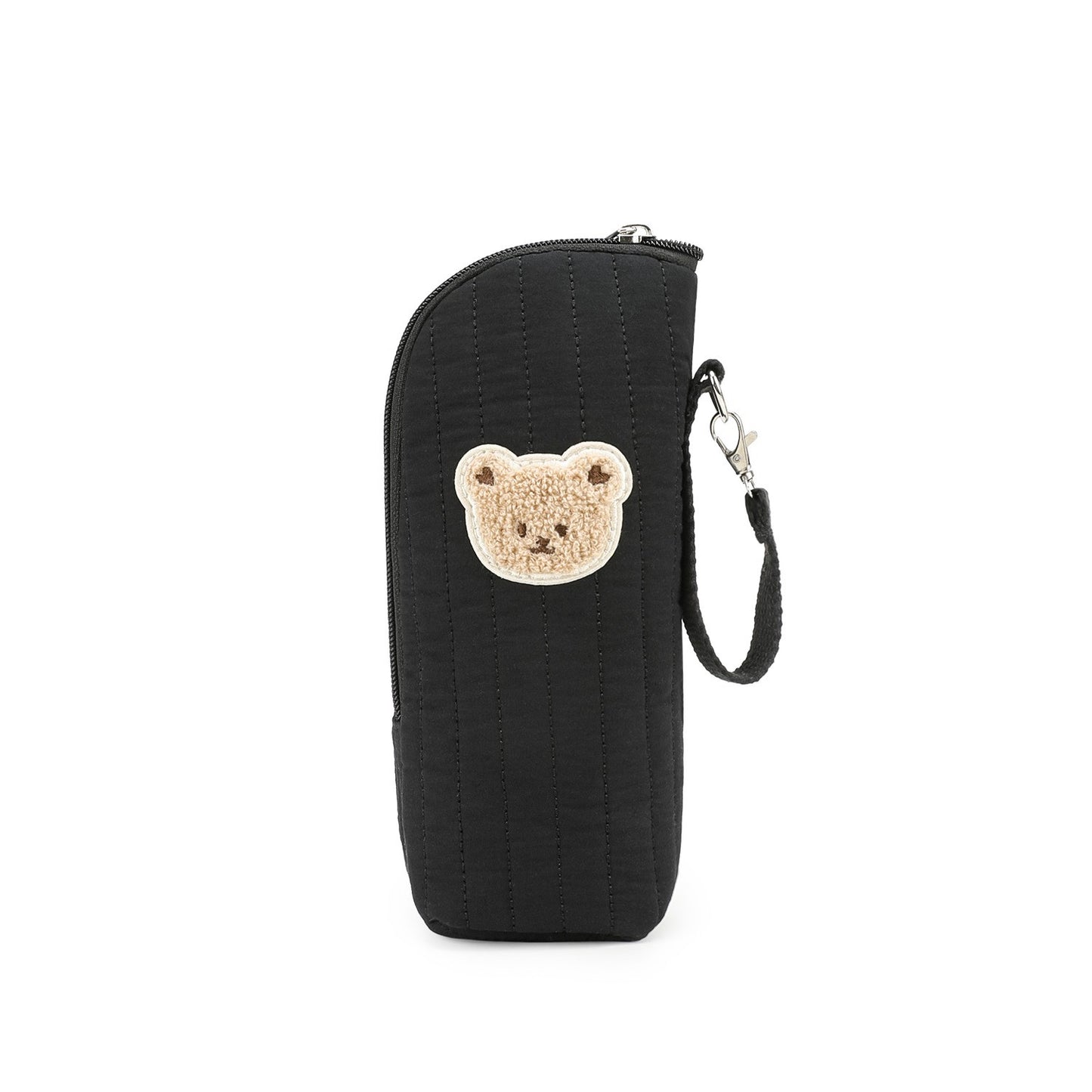 Cute Bear Design Baby Bottle Tote Bag with Aluminum Foil Insulation Bags Water Bottle Thermal Storage Pouch with Stroller Hook