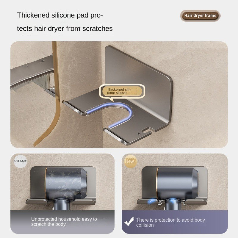 Suporte para Secador de Cabelo Suporte para Chapinha de Cabelo Suporte de Parede de Armazenamento para Banheiro sem Perfurações Prateleiras para Casa