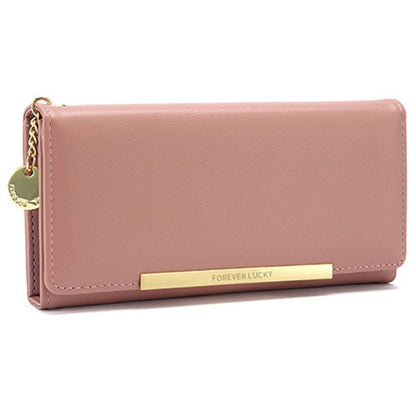 Fashion Portable Solid Color Female Long Purse Zipper Clutch Bag Large Capacity PU Leather Women Zipper Wallet