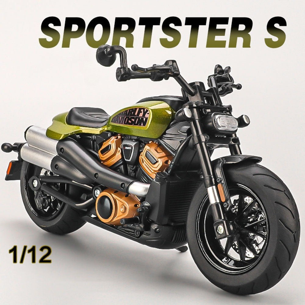 1:12 Scale Sportster S Modelos de Brinquedo de Moto Metal Fundido V4S Motocicletas em Miniatura com Absorção de Choque Pneus de Borracha para Presentes de Meninos