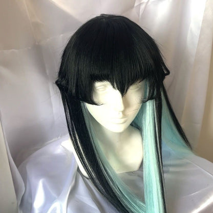 Tokitou Muichirou Demon Slayer Cosplay Wig Synthetic Long Straight Wig Anime Coser Heat Resistant Fiber High Quality Wig Party