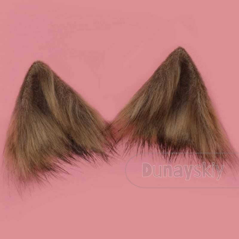 Love and Deepspace Valko Wolf Mask Cosplay Prop Furry 3D Printed Sci-Fi Wolf Head Mask Fluffy Brown Wolf Ears Hair Halloween