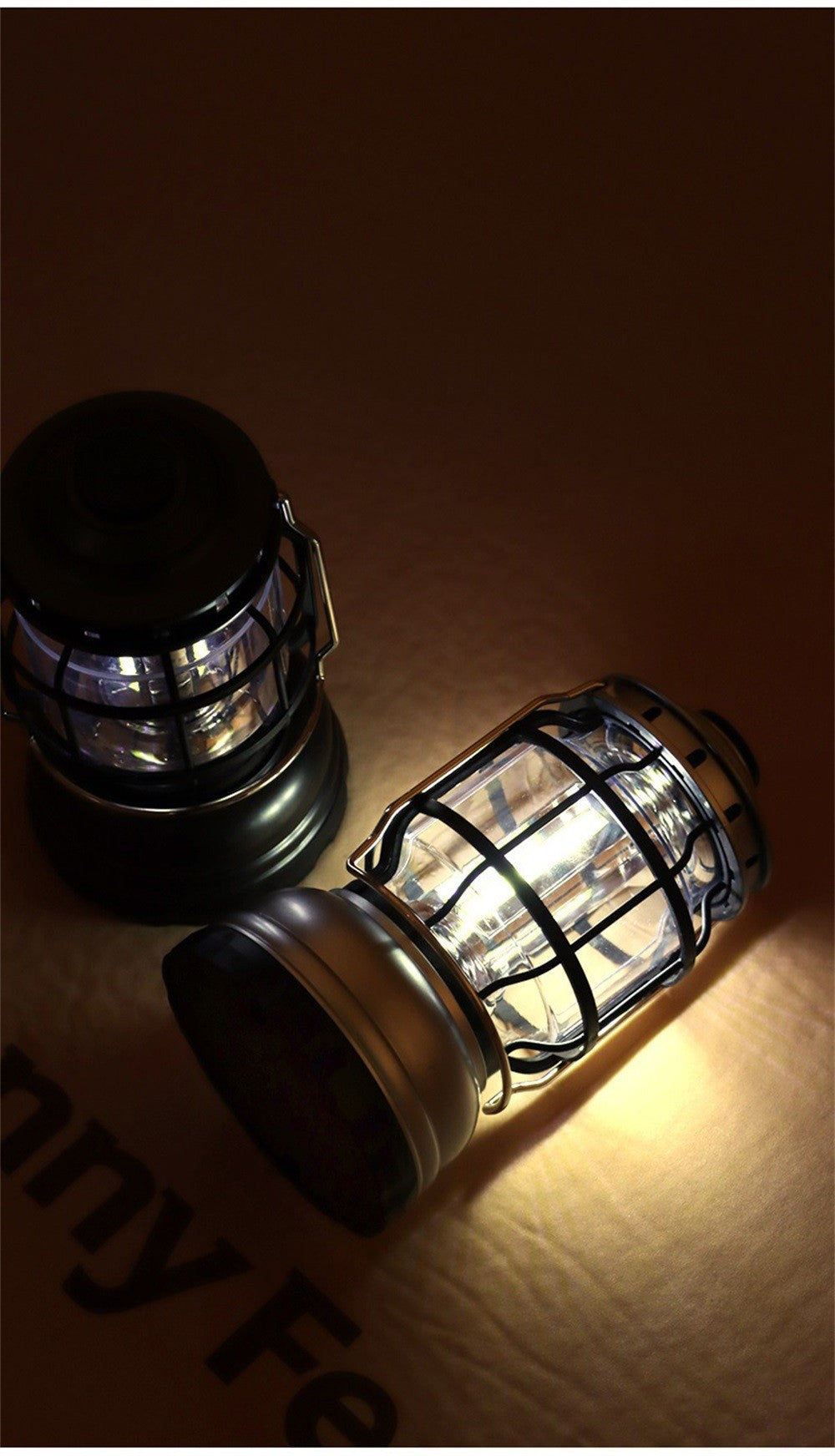 Super Bright LED Camping Light Rechargeable Flashlight Outdoor Portable Carrying Light with COB Beads and Infinitely Dimmable