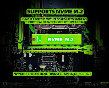Kit Placa-mãe ZSUS X99-8D4 com CPU LGA2011-3 Xeon E5 2650 V4 DDR4 16GB (1*16GB) 2133MHZ Memória RAM NVME M.2 SATA