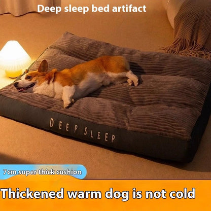 Cama para cães para todas as estações, para inverno, para cães pequenos, médios e grandes, cama para gatos quente, destacável e lavável, almofada para produtos para cães