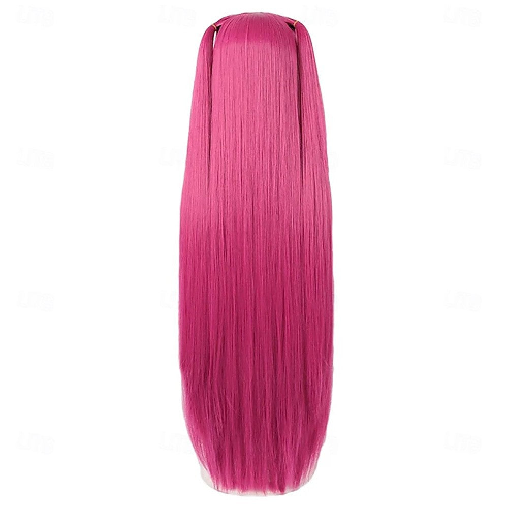 HAIRJOY Cabelo Sintético Peruca Vermelha de Fantasia Peruca de Cosplay Peruca de Anime Acessório de Cabelo Longo e Liso para o Halloween