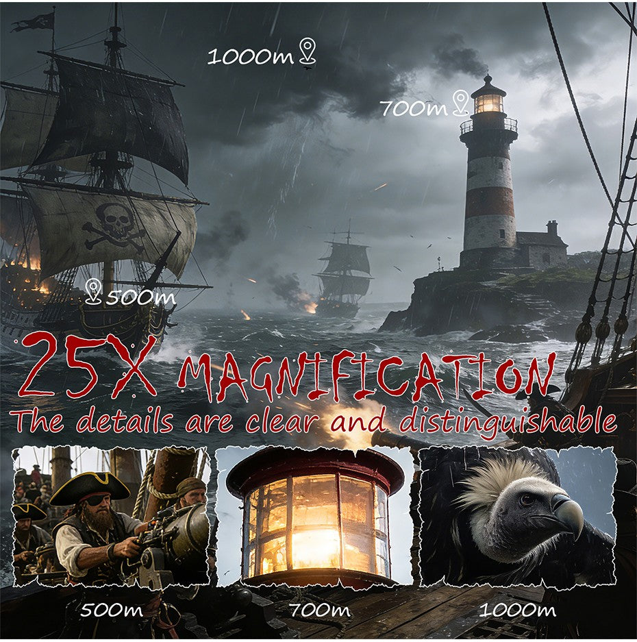Monóculo Datyson Caribbean Pirate Series 25x30 | Design Telescópico Todo em Metal (Modelo: 5D0008)