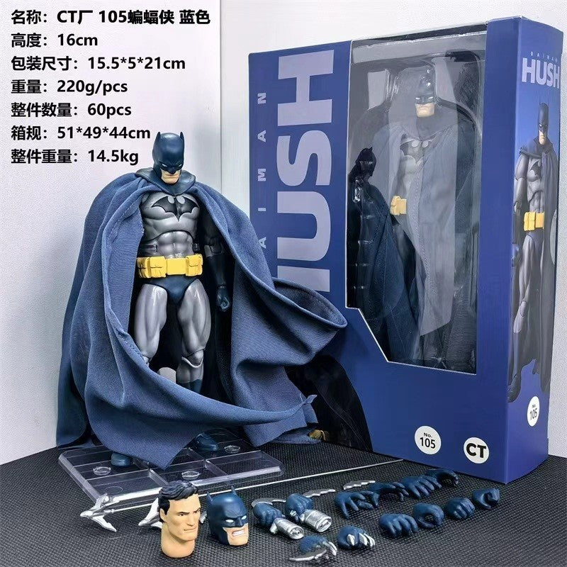 CT Toys Batman Figure Batman Mafex 105 Blue Version Bat Man Action Figures DC Justice League Hush Figurine Collection Toy gifts