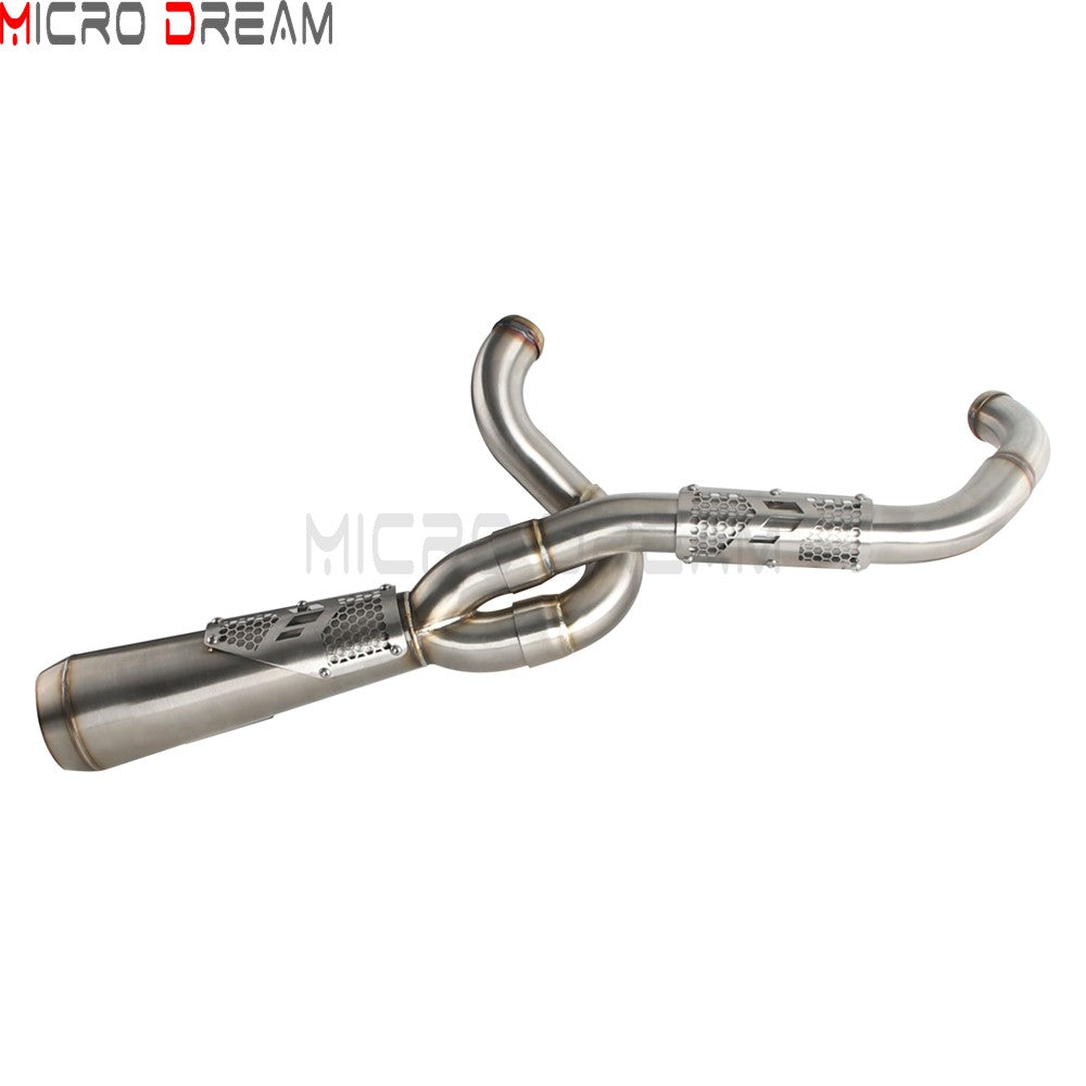 Slip-on Muffler Full Exhaust System 2-in-1 Muffler Pipe For Harley Dyna Low Rider S FXDLS Super Wide Glide FXD FXDWG   FXDF FXDB