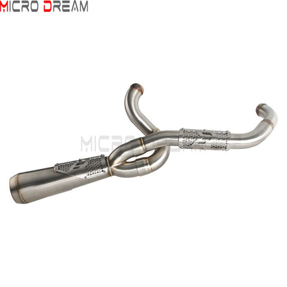 Slip-on Muffler Full Exhaust System 2-in-1 Muffler Pipe For Harley Dyna Low Rider S FXDLS Super Wide Glide FXD FXDWG   FXDF FXDB