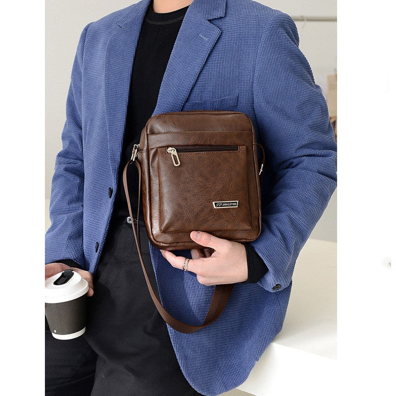 Men's PU Leather Crossbody Shoulder Bags High quality Tote Fashion Business Man Messenger Bag  Leather Bags fanny pack