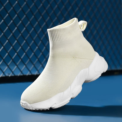 Kid Shoes Sneakers Fashion Knit Luxury Designer High Top Children Shoes Comfortable Casual Running Sports Tennis Shoes Boy Girls