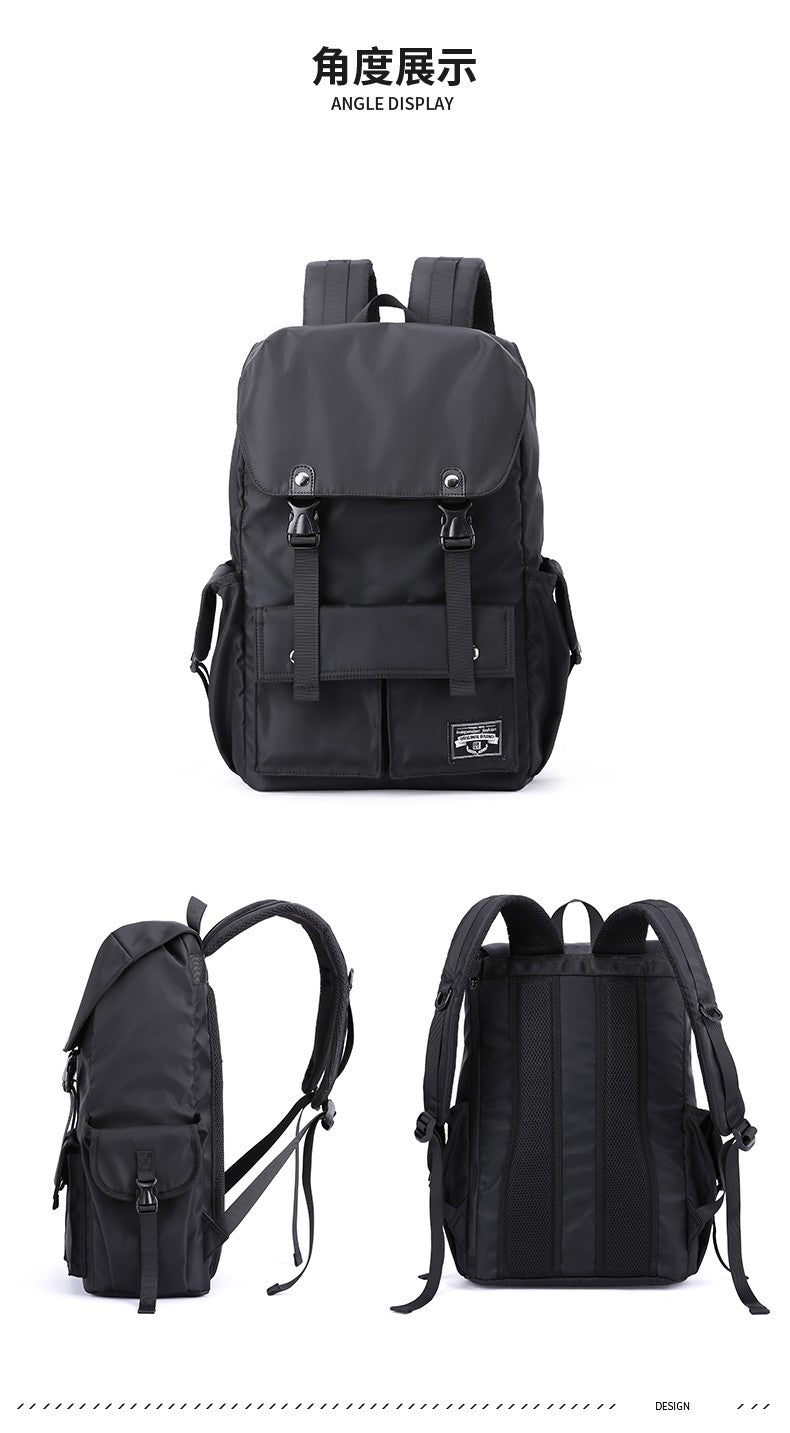 Mochila Masculina Impermeável de Grande Capacidade com Cordão para Homens Oxford Durável Viagem Faculdade Aluno Notebook Escola Livros