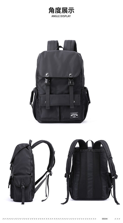 Mochila Masculina Impermeável de Grande Capacidade com Cordão para Homens Oxford Durável Viagem Faculdade Aluno Notebook Escola Livros