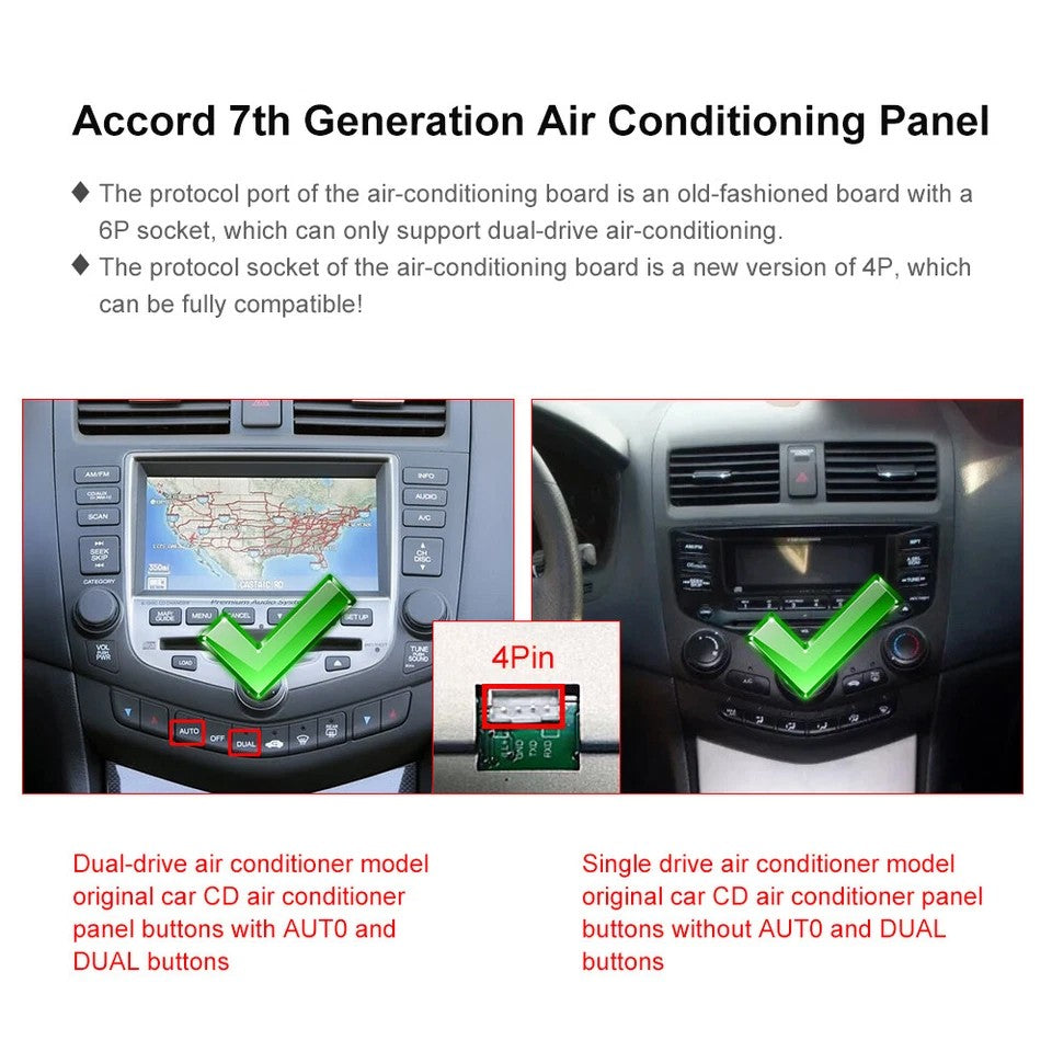 4+64G 10.1" For Honda Accord 7 2003-2007 Android 14 Car Stereo Radio GPS Navi Apple CarPlay WiFi BT Head Unit IPS Touch Screen