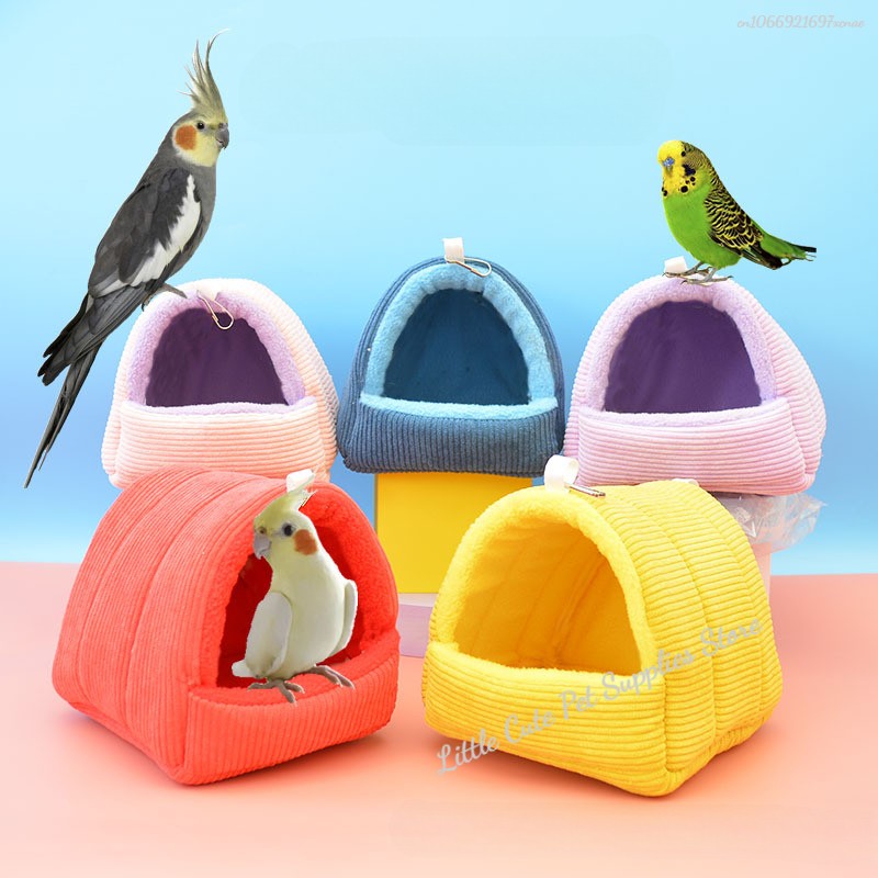 Ninho de Algodão para Pássaros Gaiola de Papagaio, Ninho de Algodão para Pássaros Espessado de Inverno, Mini Casa de Estimação, Rede, Tenda de Gaiola, Cama, Caverna Suspensa, Produto para Animais de Estimação