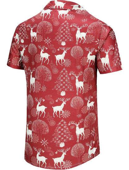 KYKU Hawaiian Shirts for Men Santa Claus Party Casual Button Down Short Sleeve Shirt with Pocket