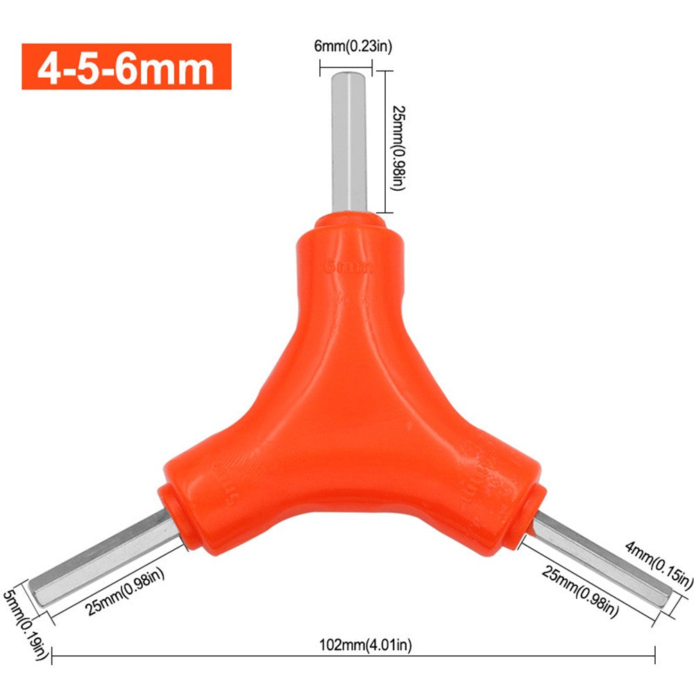Chave Allen 3 em 1 Trident 2.5/3/4/5/6/8mm Conjunto de Chaves Sextavadas Ferramentas de Manutenção de Bicicletas em Aço Carbono