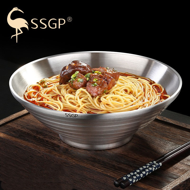 Design Estético Tigela Japonesa para Ramen de Aço Inoxidável 304 Talheres e Louças para Macarrão Isolante de Calor para o Natal e Ano Novo