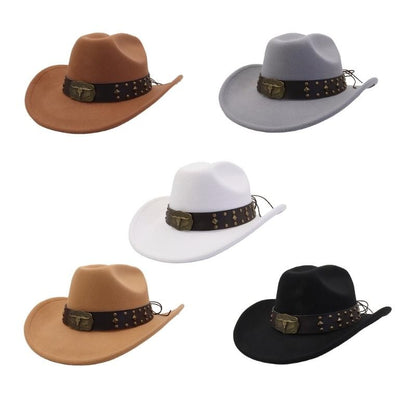 31BB Vintage Wide Brims Sun Hat Western Styles Lightweight Polyester Summer Outdoor Gears For Men Women Unisex