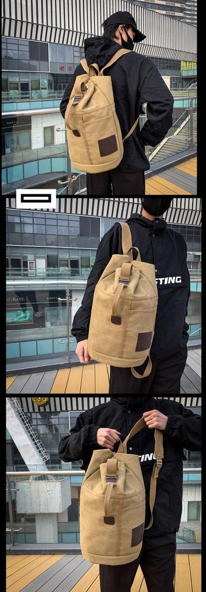 Mochilas de viagem masculinas esportivas de grande capacidade, bolsa de ombro de lona, mochila masculina para caminhada, mochila esportiva masculina, ao ar livre