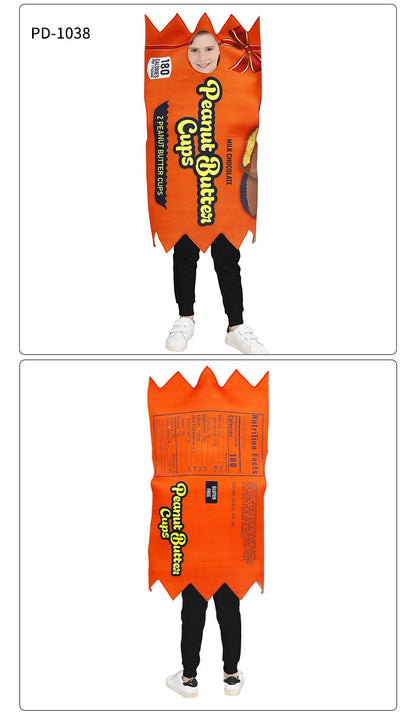 French Fries Costume Cosplay Kid Funny Chocolate Salad Dress Sponge Costumes Boy Girl Snack Club Carnival Fancy Dress Up Outfit
