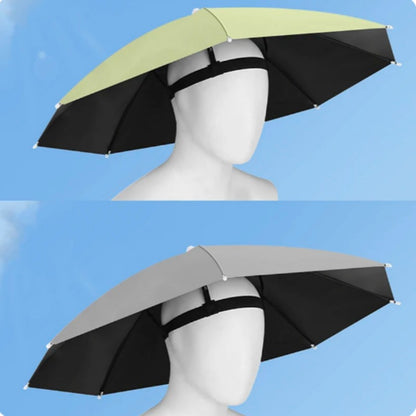 Head Wearing Foldable Umbrella Hat For Sun Protection Rain Protection Fishing Outdoor Sports Cycling Sun Protection Umbrella Hat